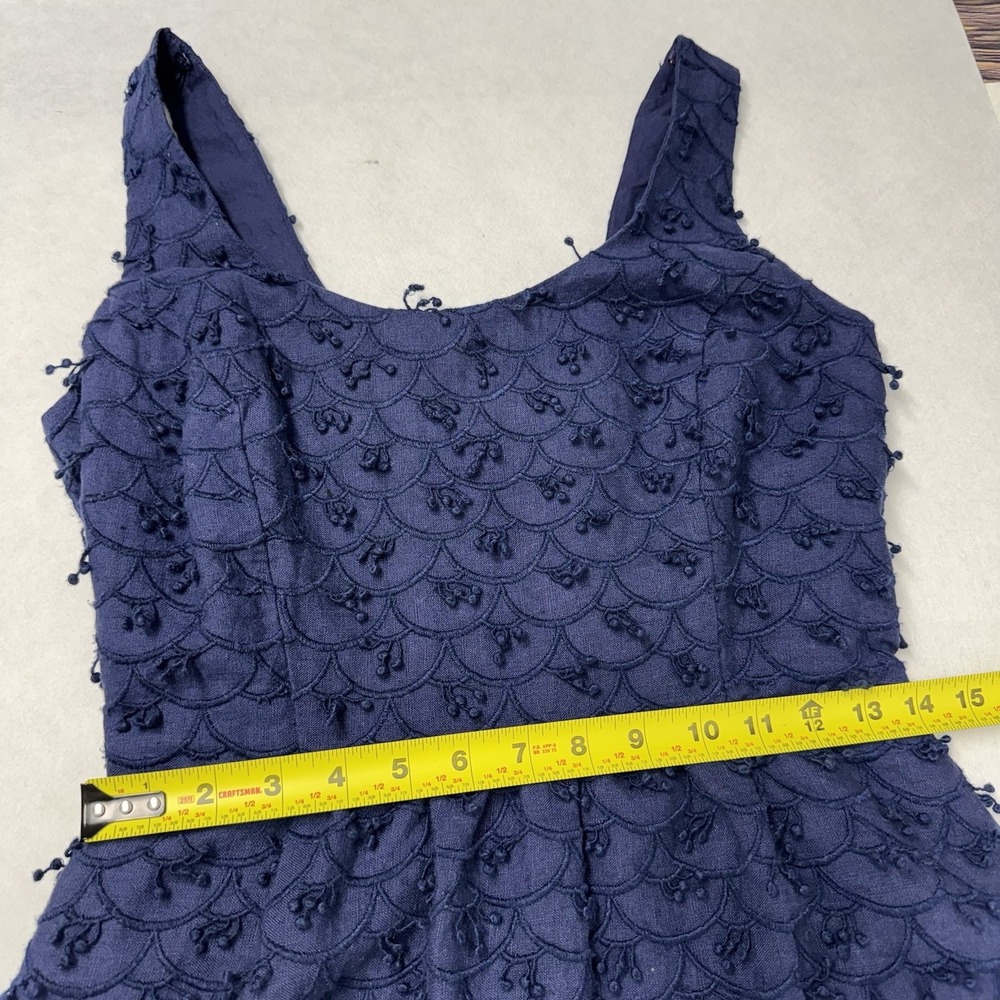 Vineyard Vines Dress 100% Linen A-Line Babydoll Blue Sz 4 Kentucky Derby Preppy - Picture 12 of 14